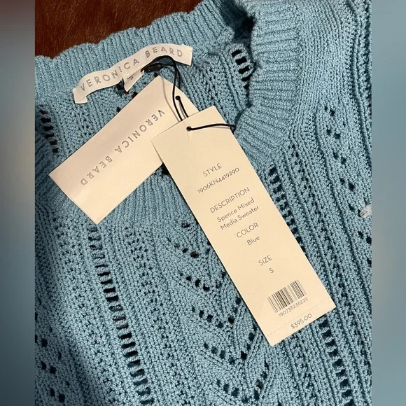 💞NWT veronica beard women sweater size S blue white